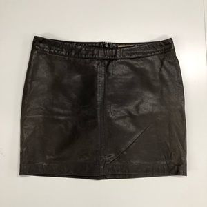 June brown leather mini skirt (4)